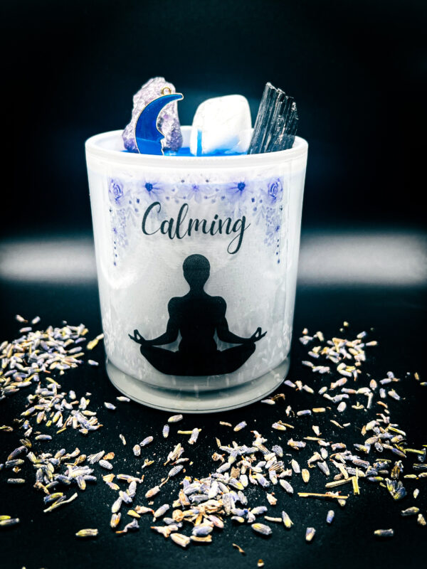 calming crystal candle