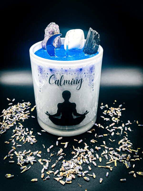 calming crystal candle