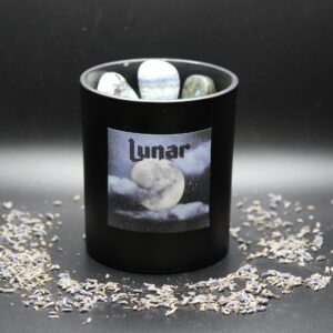 lunar moon crystals candle