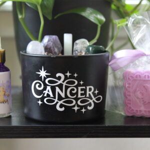 Zodiac, cancer, crystals, candles