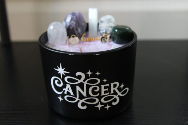 candles, crystals, zodiac