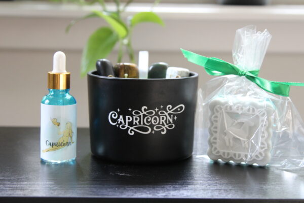 capricorn, zodiac, crystals, candles