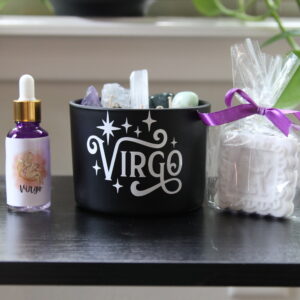 virgo, zodiac, candles, crystals, oils